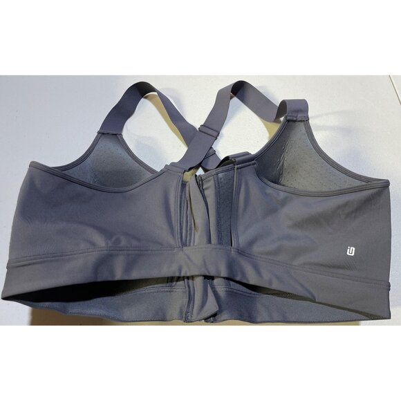 Ideology Womens Size 3X Sports Bra With Zip Front Closure Medium Support Gray - Picture 2 of 9